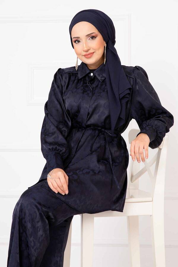 MD - Leopar Jakarlı İkili Takım Lacivert (1)