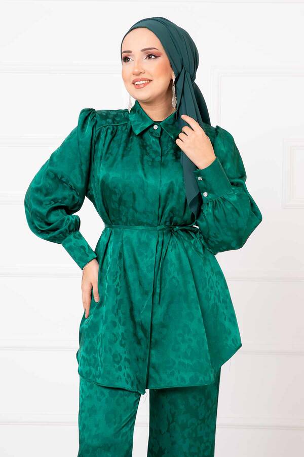 MD - Leopar Jakarlı İkili Takım Zümrüt (1) MD - Leopar Jakarlı İkili Takım Zümrüt (1)