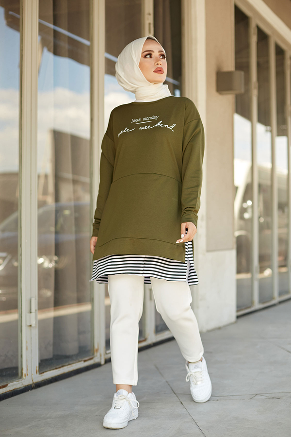  - Less Monday Spor Tunik 9843-2 Haki