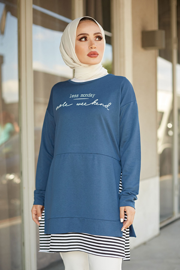  - Less Monday Spor Tunik 9843-3 İndigo (1)