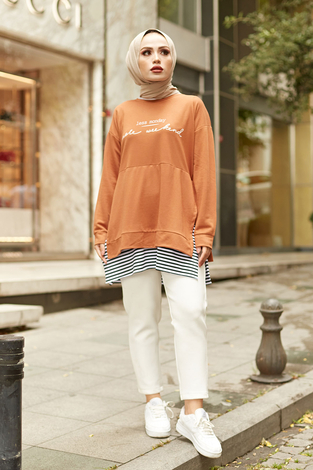 Less Monday Spor Tunik 9843-9 Taba - Thumbnail