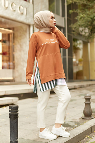 Less Monday Spor Tunik 9843-9 Taba - Thumbnail