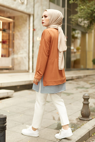 Less Monday Spor Tunik 9843-9 Taba - Thumbnail
