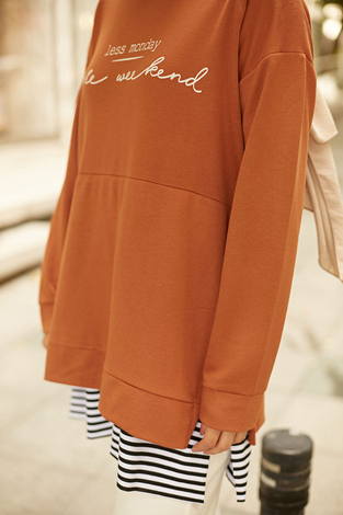 Less Monday Spor Tunik 9843-9 Taba - Thumbnail