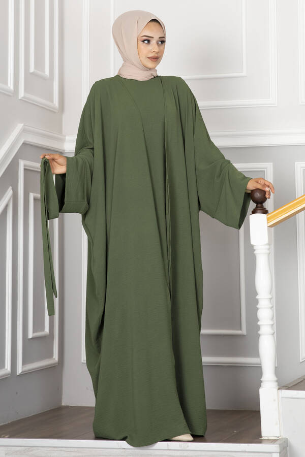 MD - Leyli Tesettür Abaya Takım Haki