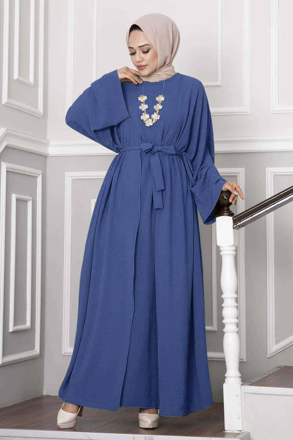 Leyli Tesettür Abaya Takım İndigo Leyli Tesettür Abaya Takım İndigo