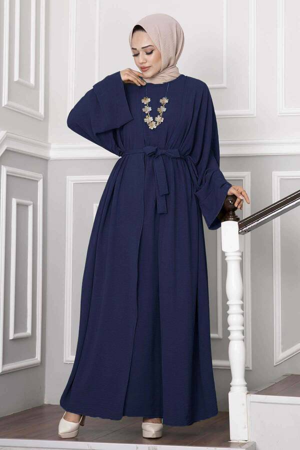 MD - Leyli Tesettür Abaya Takım Lacivert