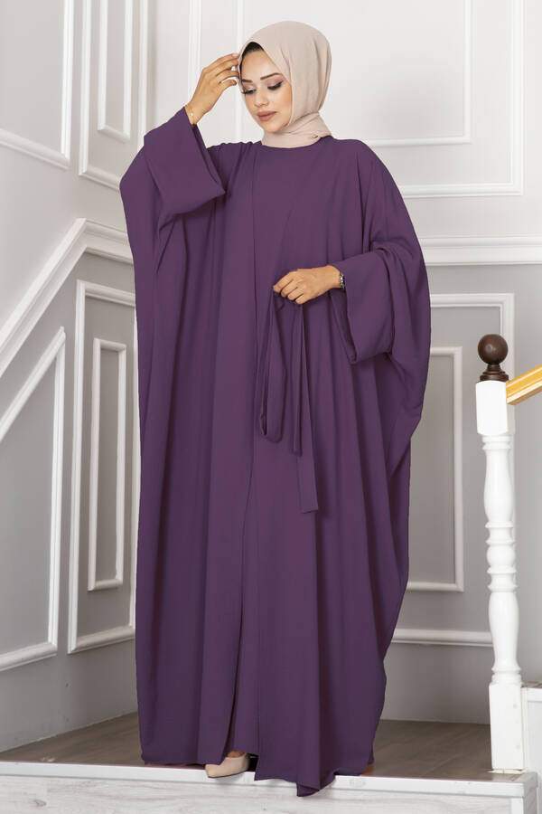MD - Leyli Tesettür Abaya Takım Mürdüm