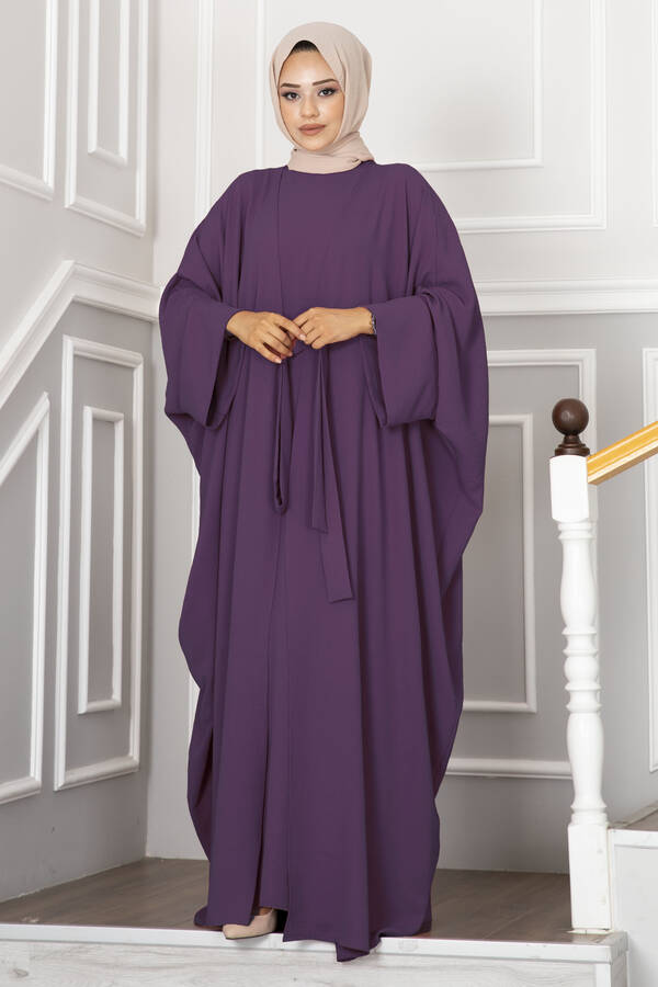 Leyli Tesettür Abaya Takım Mürdüm - 3
