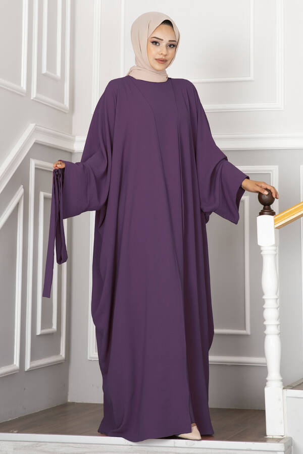 Leyli Tesettür Abaya Takım Mürdüm - 4
