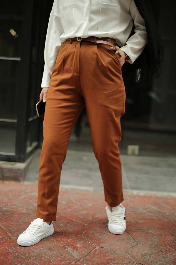 Linen Trousers 33406-3 Tan 