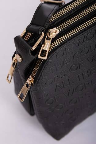 Liora Baskılı El & Kol Çantası Siyah - Thumbnail