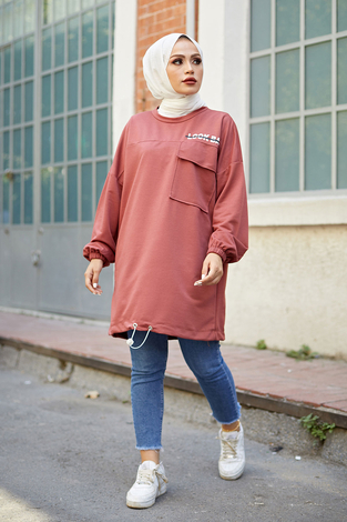 Look Back Sweat Tunik 6893-5 Gül K. - Thumbnail