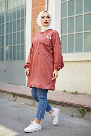 Look Back Sweat Tunik 6893-5 Gül K. - Thumbnail