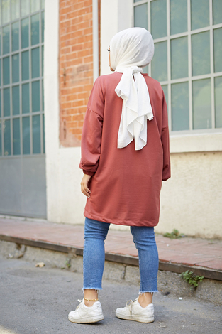 Look Back Sweat Tunik 6893-5 Gül K. - Thumbnail