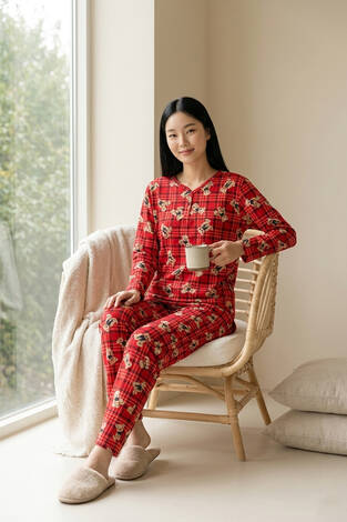 Lovely Desenli Pijama Takımı -14