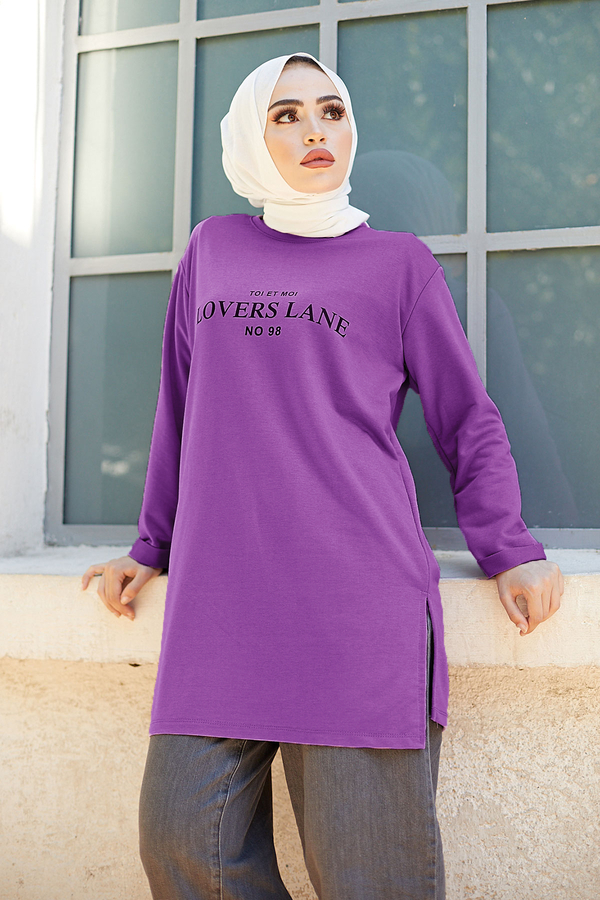  - Lovers Lane Sweat-Tunik 9792-26 Mor (1)