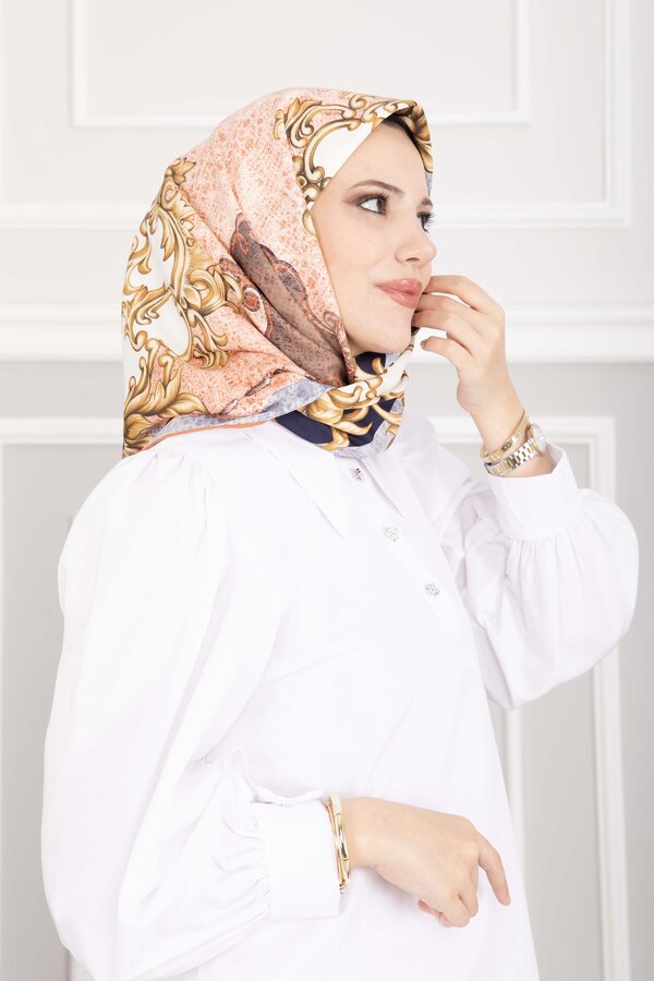 Ecn - Luxury Zincir Detaylı Eşarp Serisi Camel (1)