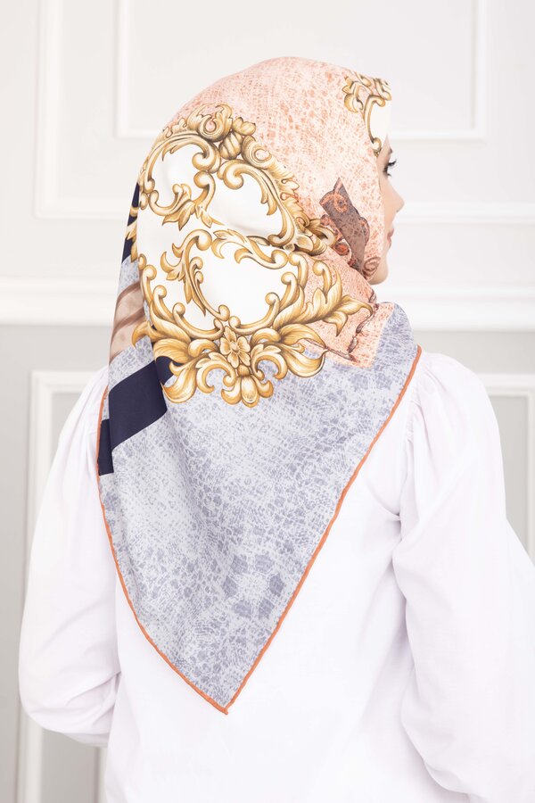 Luxury Zincir Detaylı Eşarp Serisi Camel - 3