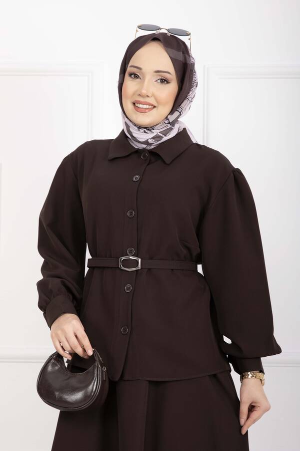 Mat - Marin Kemerli Etekli Takım Kahve (1)