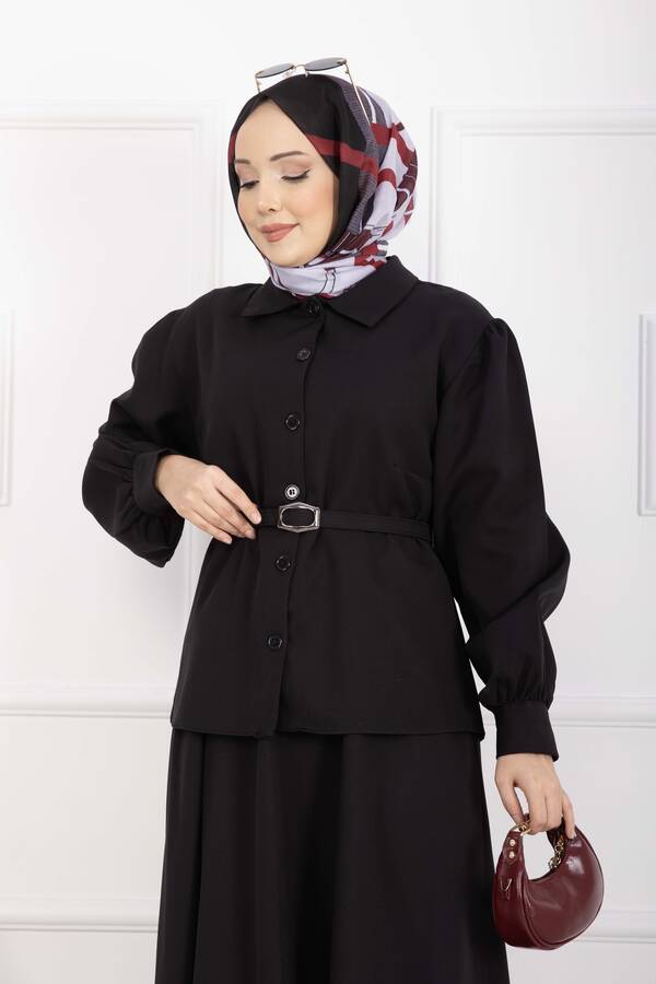 Mat - Marin Kemerli Etekli Takım Siyah (1)