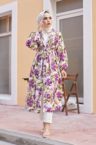 MDI Desenli Kimono 8293-3 - Thumbnail