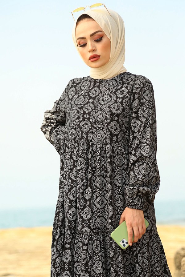  - MDI Fisto Elbise 3959-1 Siyah (1)