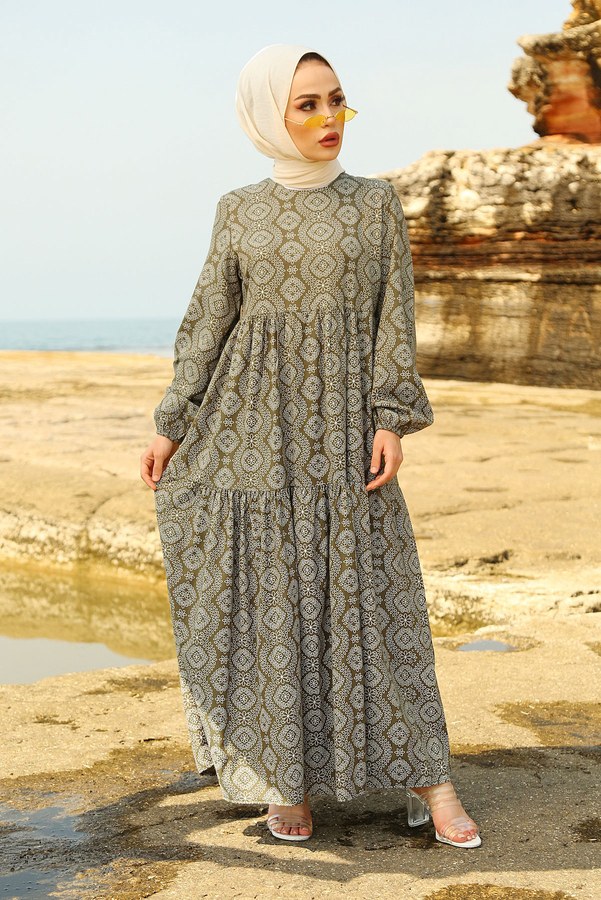  - MDI Fisto Elbise 3959-3 Haki