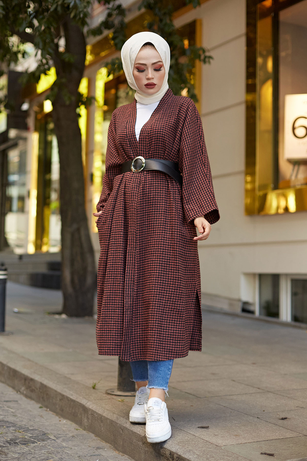  - Kemerli Kap Kimono 10025-5 Gülk.