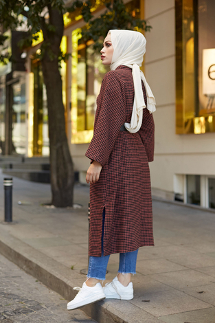 Kemerli Kap Kimono 10025-5 Gülk. - Thumbnail