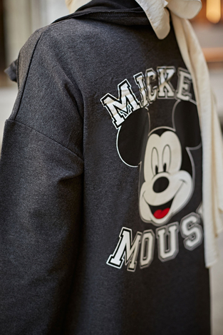 MDI Mickey Mouse Baskılı Kap 10032-3 Antrasit - Thumbnail