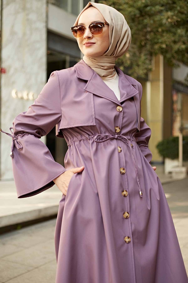 MDI TrenchCoat With Drawstring Sleeves 9982-10 Lilac 