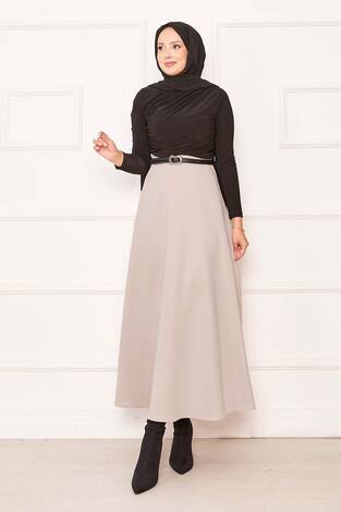 Mevlana Scuba Tesettür Etek Taş - Thumbnail