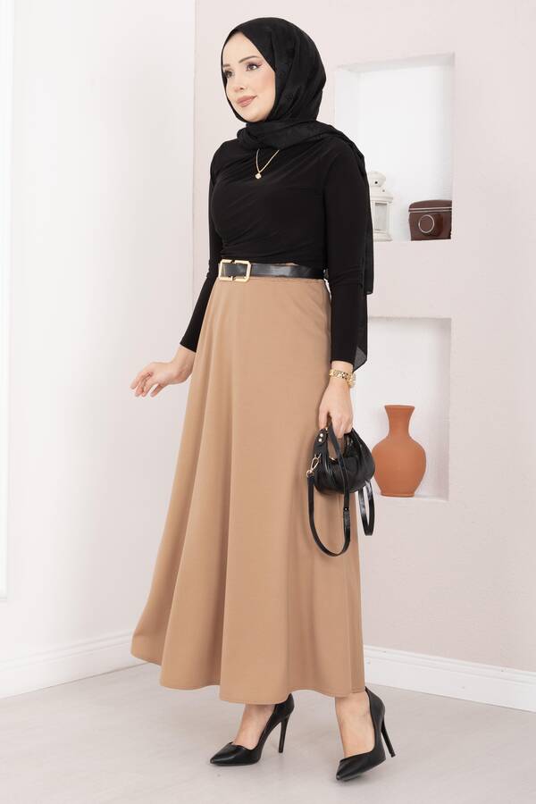 Mds - Mevlana Tesettür Etek Camel