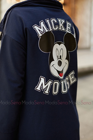 Mickey Mouse Baskılı Kap 8730-4 Lacivert - Thumbnail
