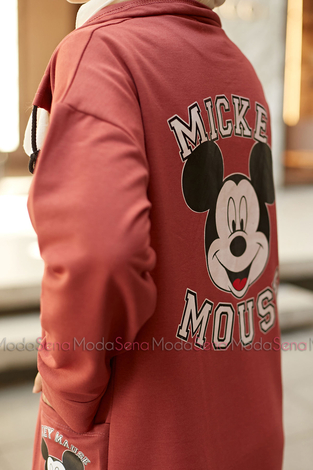 Mickey Mouse Baskılı Kap 8730-6 Gülk. - Thumbnail