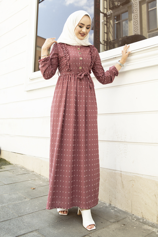 Mimoza Elbise 120NY-2343 Gülkurusu - Thumbnail