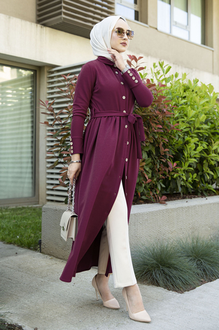 Minimal Elbise 100MD7191 Şarabi - Thumbnail