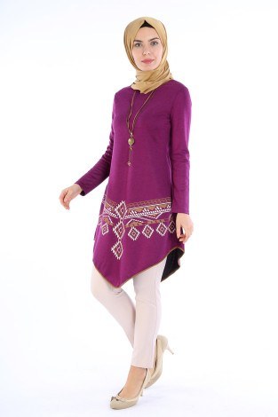 Moda Bu Otantik Baskılı Tunik 18788-01 - Thumbnail