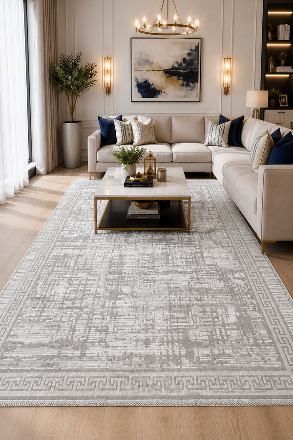 Hby - Mozaik Desen Kilim Gri