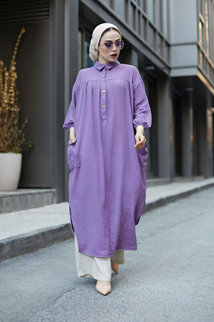 Naturel Tunik 5533-2 Lila - Thumbnail