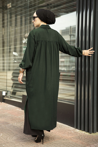 Naturel Tunik 100MD-5533 Haki - Thumbnail