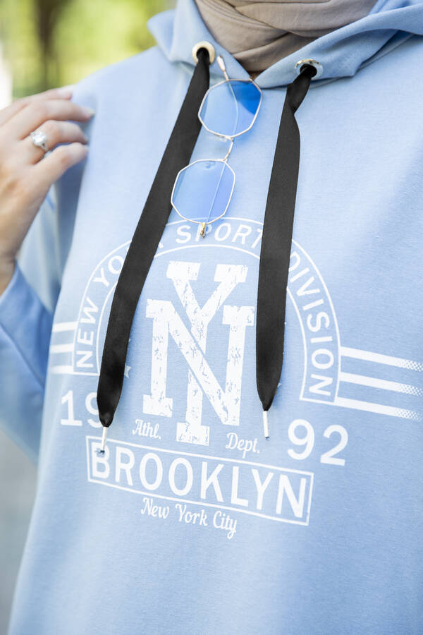 New York Yazılı Spor Tunik 120NY-4875 Mavi