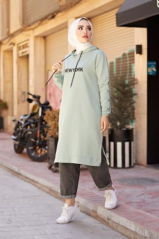 Newyork Sweat-tunik 9066-1 Mint - Thumbnail