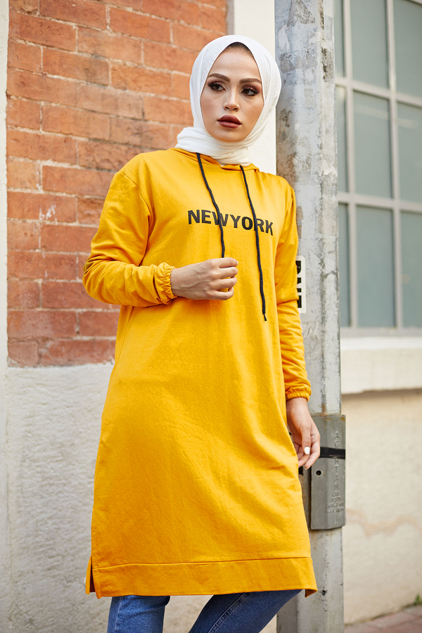  - Newyork Sweat-tunik 9066-14 Sarı (1)