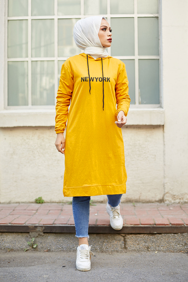  - Newyork Sweat-tunik 9066-14 Sarı