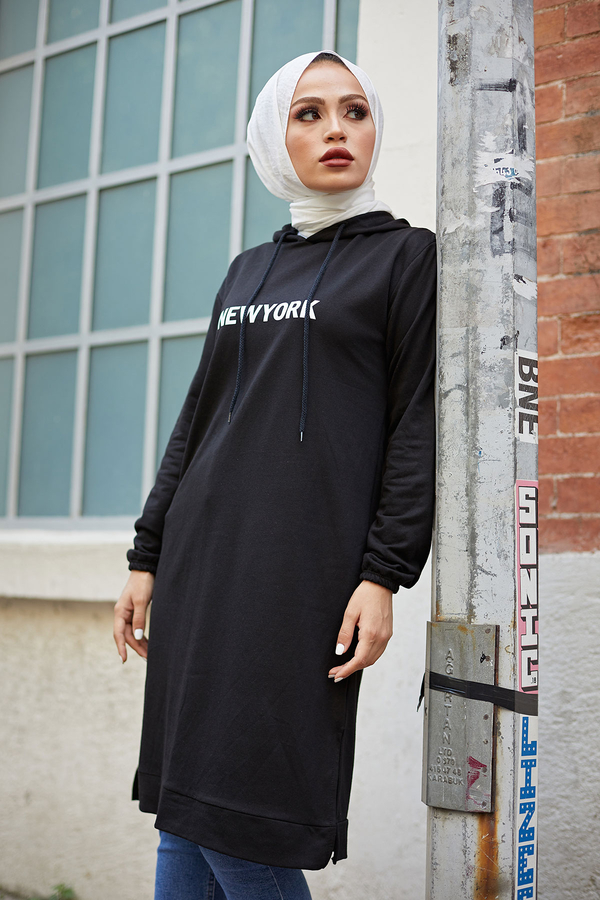  - Newyork Sweat-tunik 9066-4 Siyah (1)
