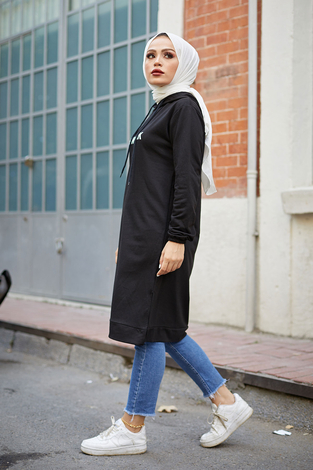 Newyork Sweat-tunik 9066-4 Siyah - Thumbnail