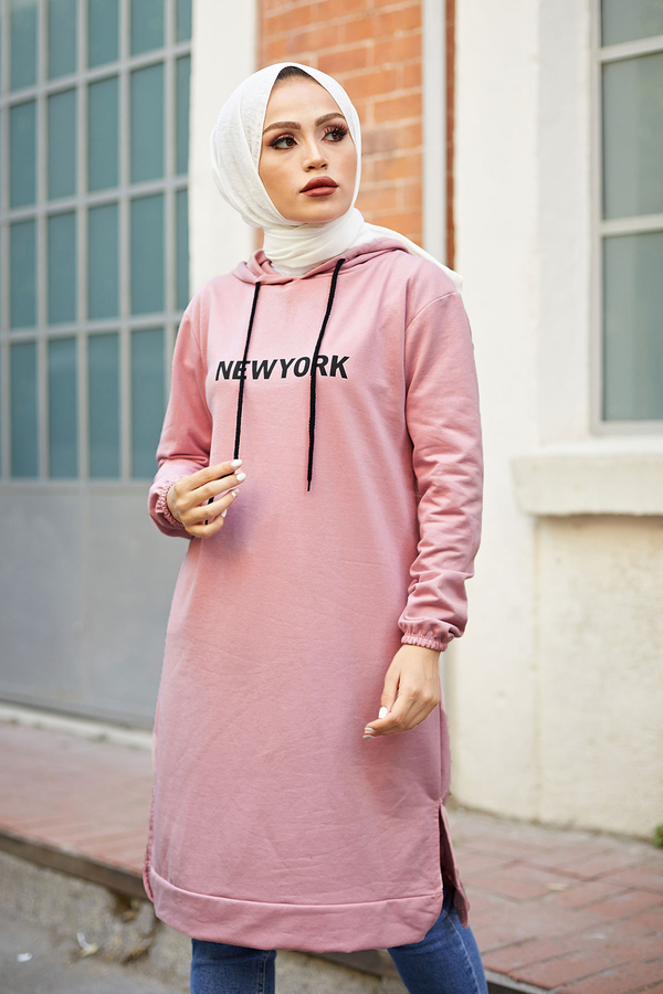 - Newyork Sweat-tunik 9066-5 Pudra (1)