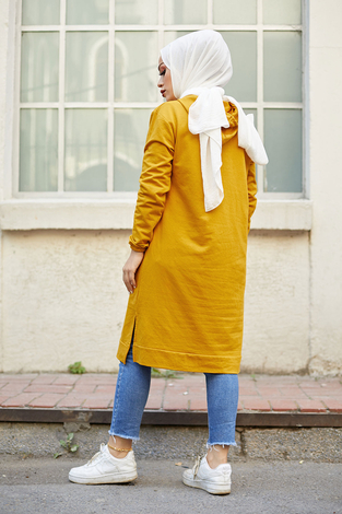 Newyork Sweat-tunik 9066-6 Hardal - Thumbnail